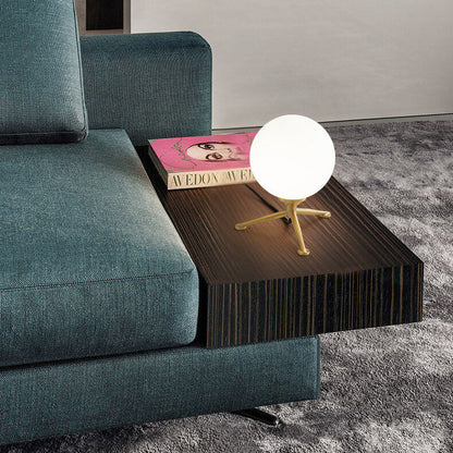 Modern Simple Spherical Milky White Lampshade 1-Light Table Lamp