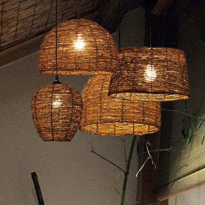 Modern Bamboo Weaving 1-Light Pendant Light