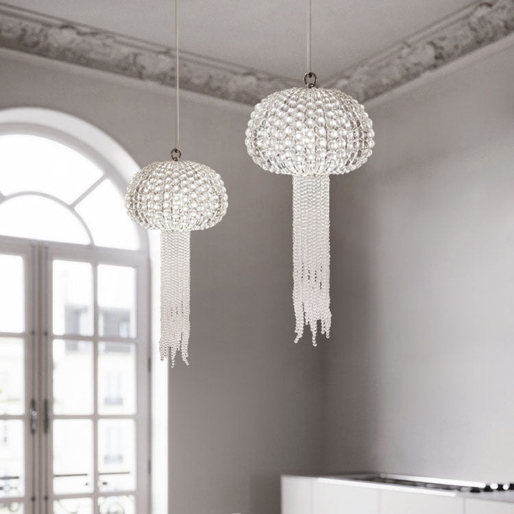 Modern Light Luxury Glass Jellyfish Shape 1-Light Pendant Light