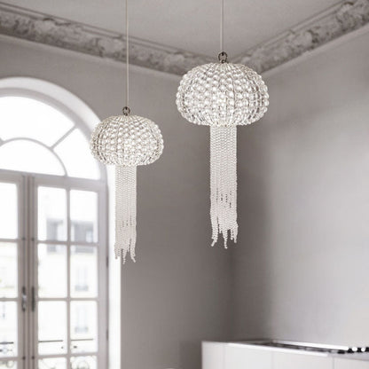 Modern Light Luxury Glass Jellyfish Shape 1-Light Pendant Light