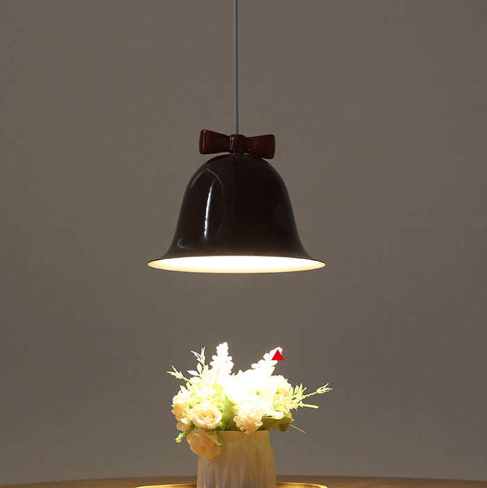 Nordic Minimalist Bells Bow Tie Iron 1-Light Pendant Light