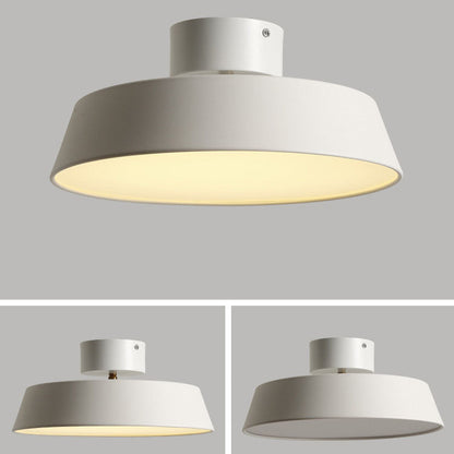Nordic Minimalist Round Pot Iron LED Flush Mount Ceiling Light