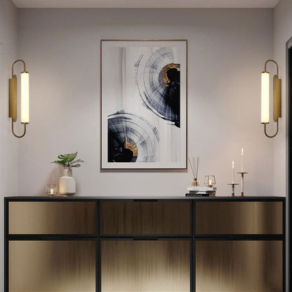 Modern Light Luxury Column Curved Arm LED Wall Sconce Lamp