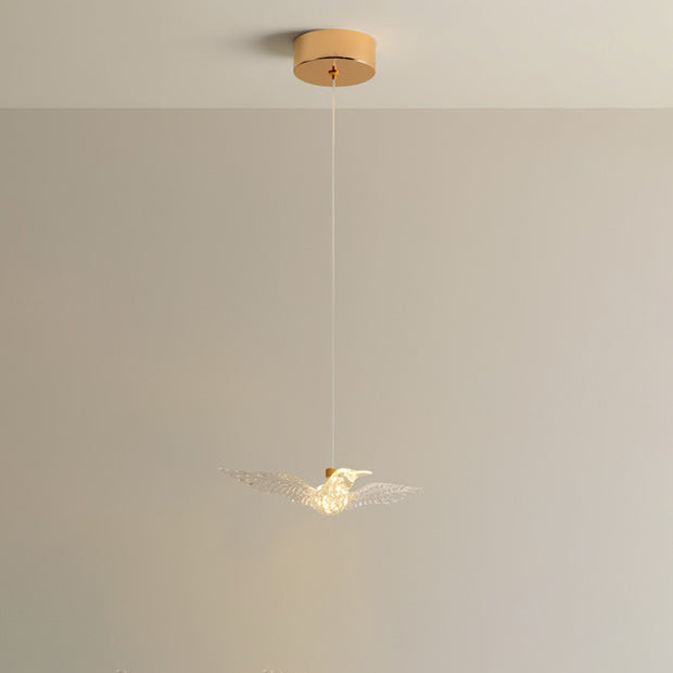 Modern Luxury Bird Iron Acrylic LED Pendant Light For Bedroom