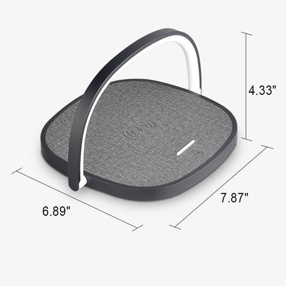 Creative Simple Wireless Charging Round Flat Panel LED Night Light Table Lamp