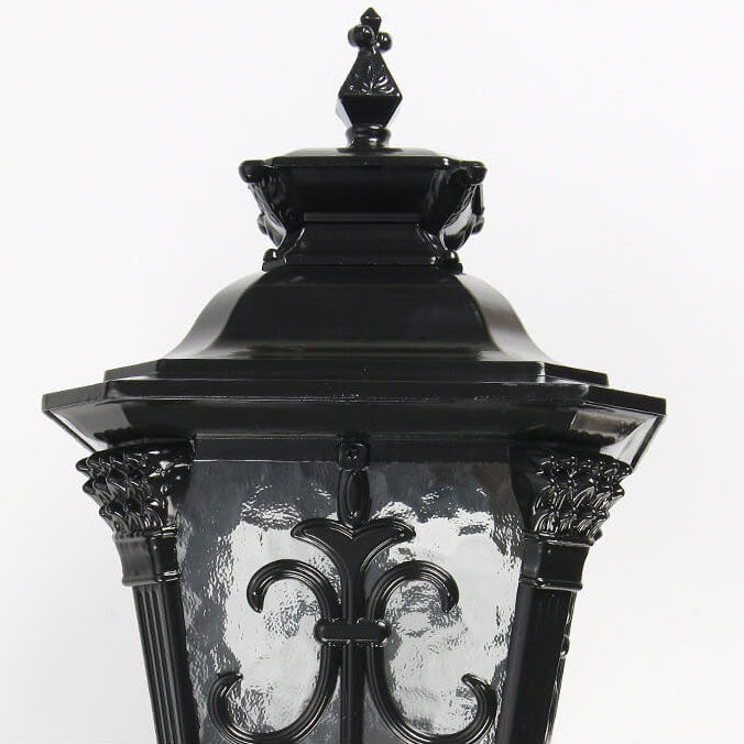 Europe Retro Black Die-Cast Aluminum Glass Outdoor Indoor 1-Light Wall Sconce Lamp
