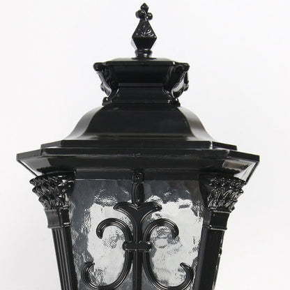 Europe Retro Black Die-Cast Aluminum Glass Outdoor Indoor 1-Light Wall Sconce Lamp