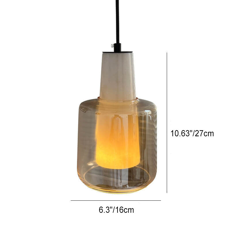 Nordic Minimalist Marble Glass Jar 1-Light Pendant Light