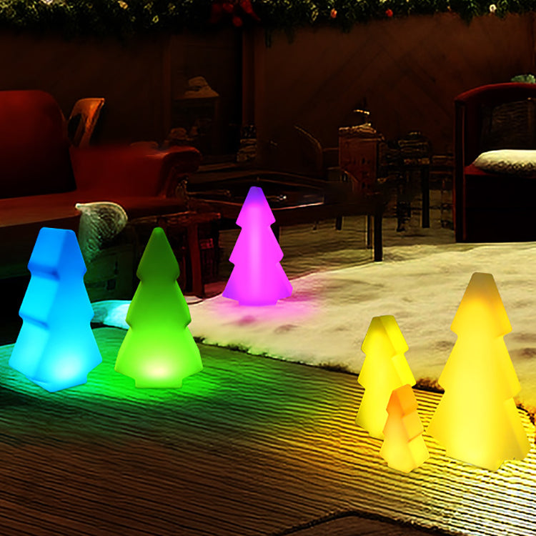 Modern Art Deco Waterproof Solar Rechargeable PE Christmas Tree LED RGB Landscape Lighting Outdoor Light For Garden