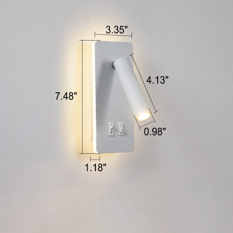 Nordic Minimalist Square Spotlight Rotatable LED Reading Wall Sconce Lamp