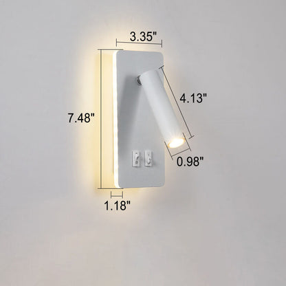Nordic Minimalist Square Spotlight Rotatable LED Reading Wall Sconce Lamp