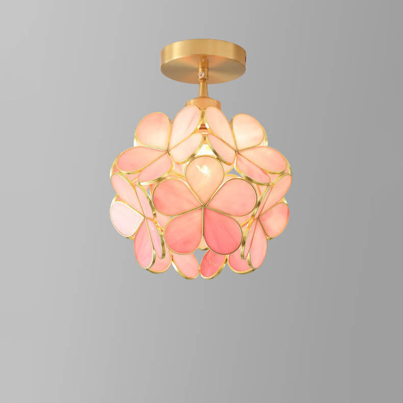 New Japanese-Style Manual Petal Aisle Semi-Flush Mount Light