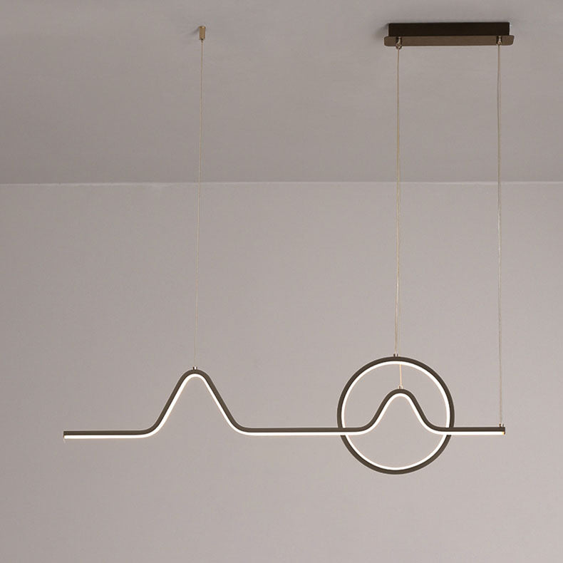 Modern Minimalist Aluminum Circle Geometric Line Combination LED Island Light Pendant Light For Living Room