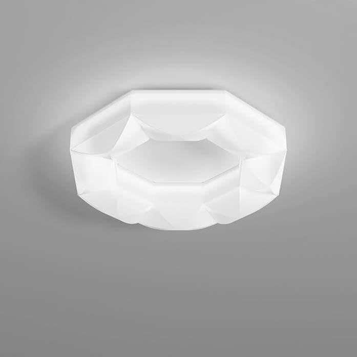 北欧クリエイティブなホワイトポリゴン錬鉄製LEDフラッシュマウントシーリングライト