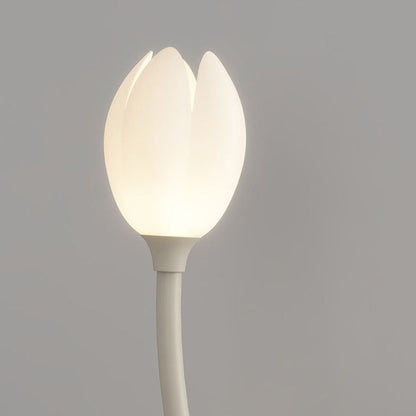 Contemporary Creative Tulip Iron Rolled Plastic 1-Light Standing Floor Lamp For Living Room