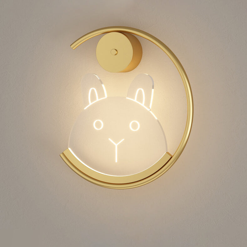 مصباح حائط LED إبداعي على شكل دب أكريليك ذهبي على شكل حرف C 