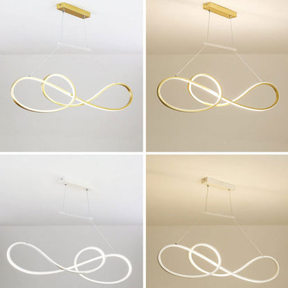 Modern Light Luxury Ring Curve LED Island Light Chandelier