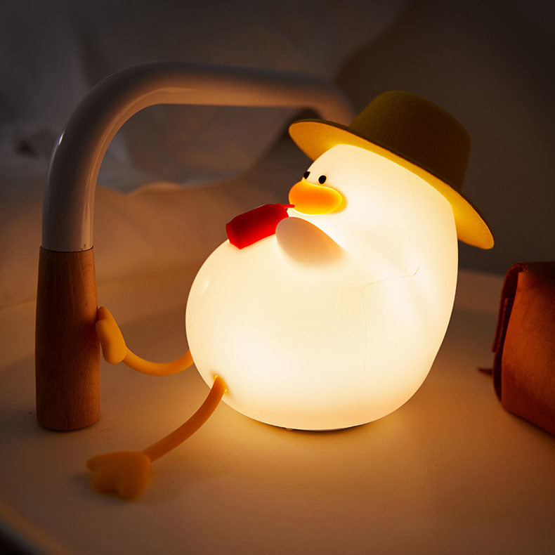 Creative Cartoon Silicone Duck Pat  LED Night Light Table Lamp