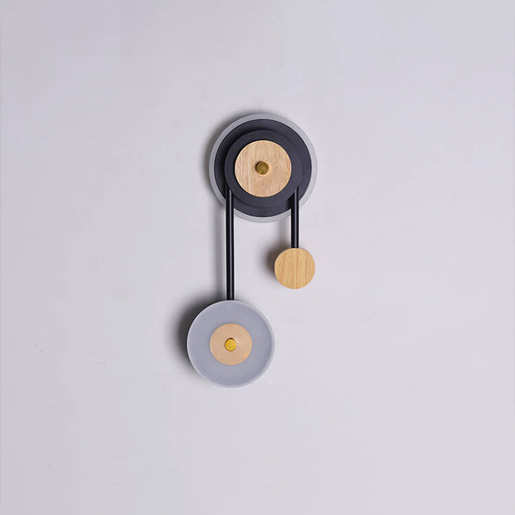 Nordic Creative Round Wood Acrylic Ring LED Wall Sconce Lamp