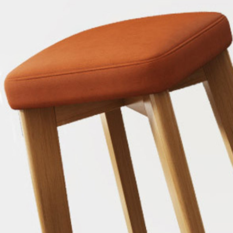 Modern Minimalist Square Upholstered Wood Technology Cloth Faux Leather Dining Chair Backless For Dining Room