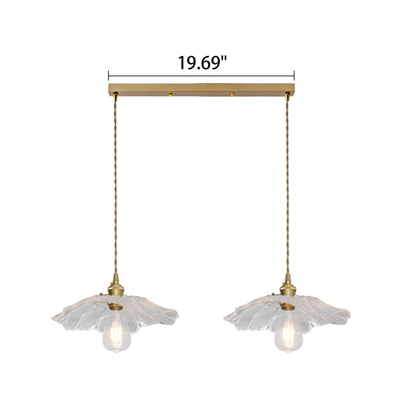 Nordic Light Luxury Brass Glass 1/3-Light Pendant Light
