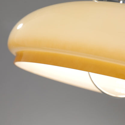 Japanese Minimalist Hardware Glass Round Head Retractable 1-Light Pendant Light