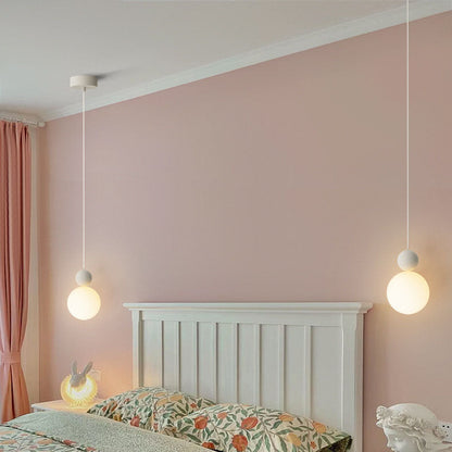 Contemporary Nordic PE Globe Ball Iron 1-Light Pendant Light For Bedroom