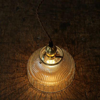 Contemporary Nordic Brass Glass Round Shape 1-Light Pendant Light For Living Room
