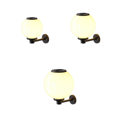 Modern Outdoor Solar Round Ball Waterproof LED Wall Sconce Lamp