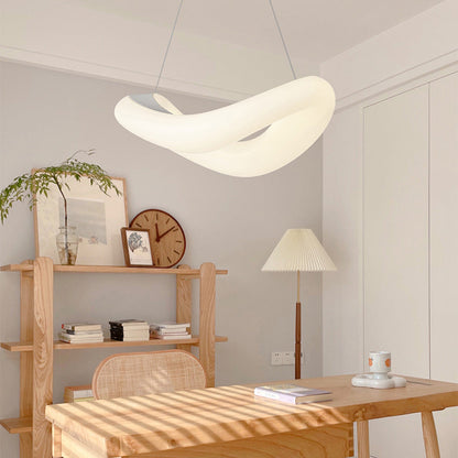 مصباح LED معلق بتصميم عصري بسيط من مادة البولي إيثيلين على شكل حلقة مموجة لغرفة النوم