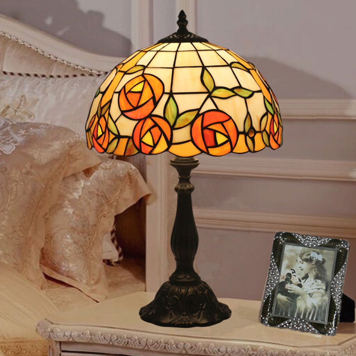 Tiffany Zinc Alloy Color 1-Light Table Lamp