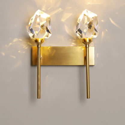 Nordic Creative Full Copper Crystal Scepter Design 1/2-Light LED Wall Sconce Lamp