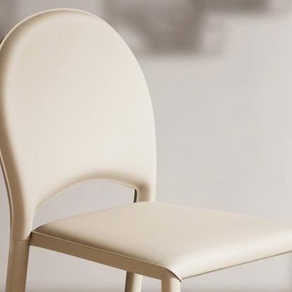 Modern Minimalist Saddle Saddle Leather Carbon Steel Sponge Square Elliptical Dining Chair Backrest For Dining Room