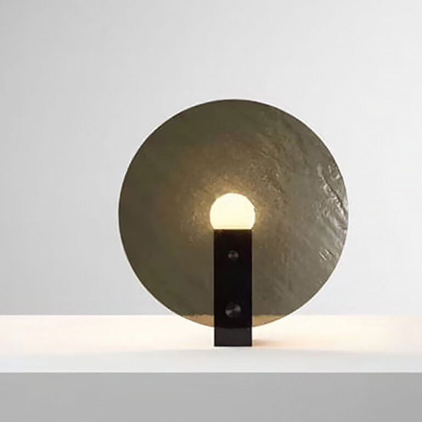 Modern Light Luxury Round Frosted Glass 1-Light Table Lamp