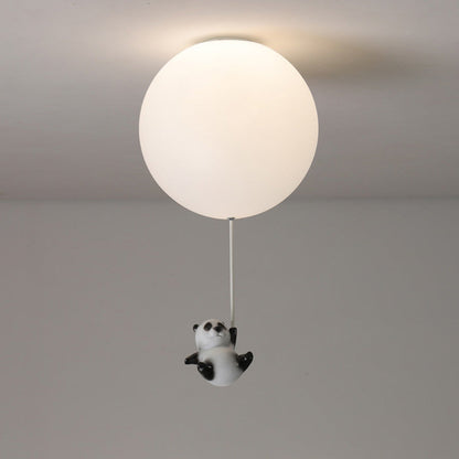 Modern Minimalist Bear Balloon PE Resin 1/3 Light Flush Mount Ceiling Light For Bedroom