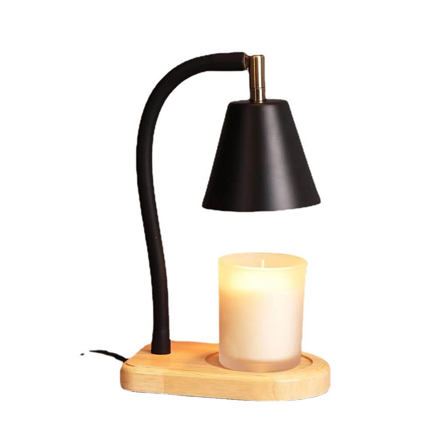 Nordic Simple Cone Log Base 1-Light Melting Wax Table Lamp