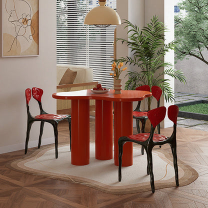 Modern Art Deco Rose Square FRP Composite Dining Chair Backrest Armless For Dining Room