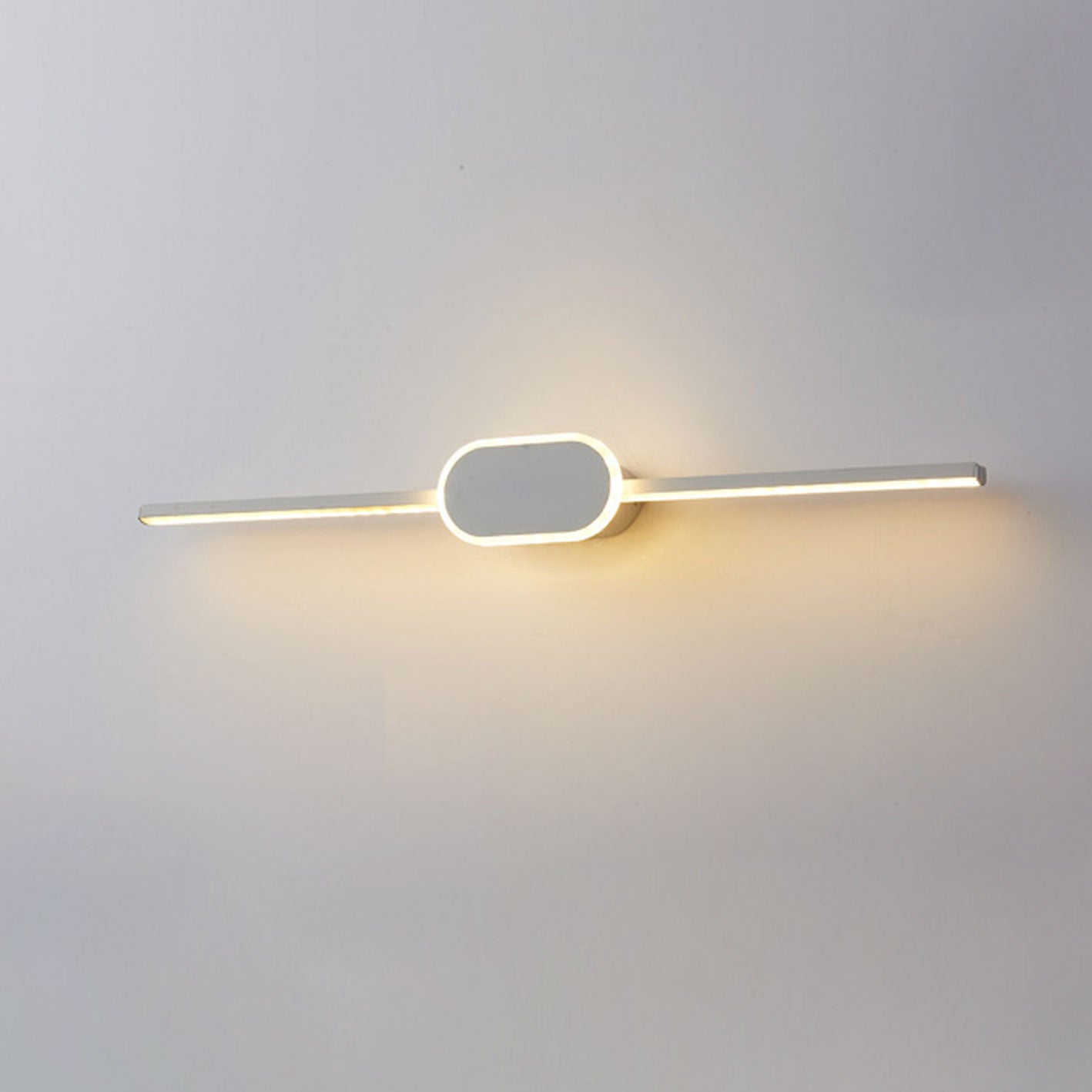 Modern Minimalist Long Strip Oval Base Vanity Light LED Wall Sconce Lamp