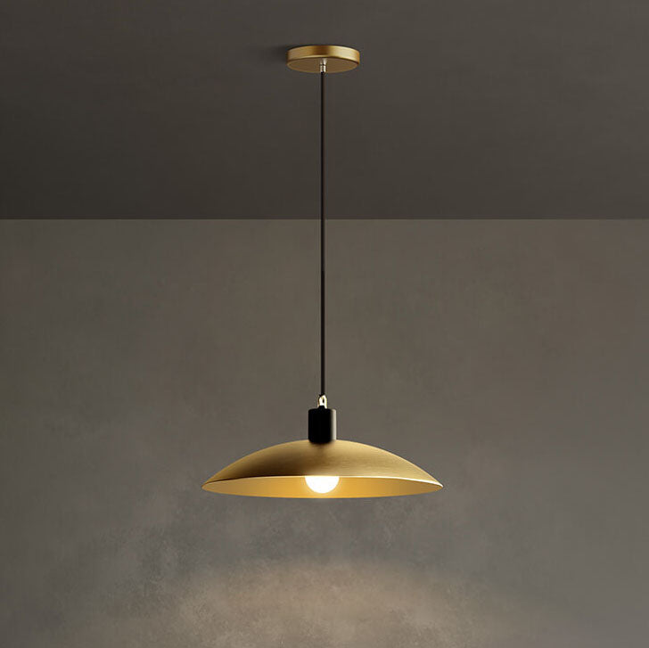 Nordic Minimalist Gold Color Copper 1-Light Pendant Light