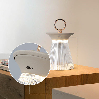 Contemporary Simplicity Iron Acrylic Semi-Conical Portable LED Table Lamp Night Light For Bedroom