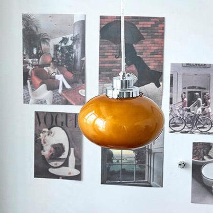 Nordic Yellow Glass Dome 1-Light Pendant Light