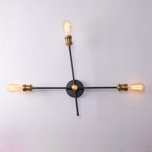 Industrial Vintage Iron Linear Adjustable 3-Light Wall Sconce Lamp