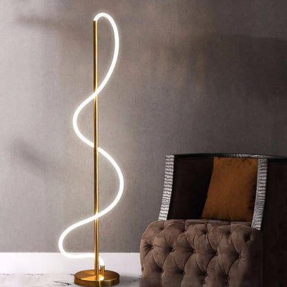 Modern Minimalist Line Iron Silicone LED Standing Floor Lamp For Living Room