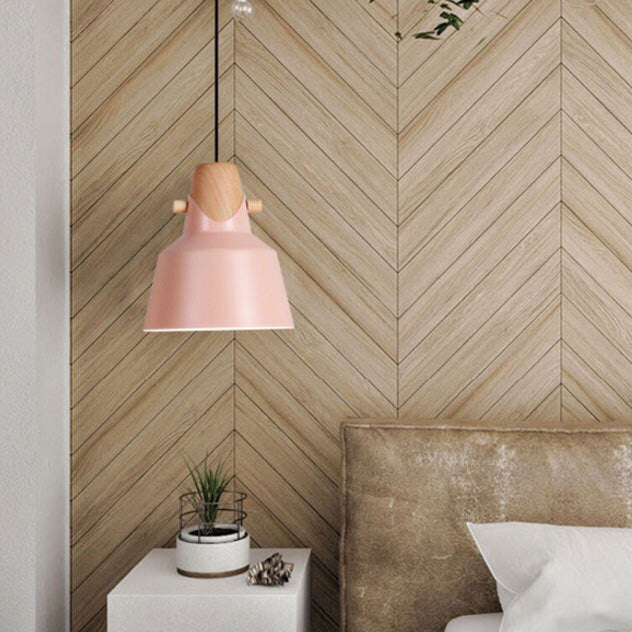 Nordic Minimalist Macaron Solid Color Ironwood 1-Light Pendant Light