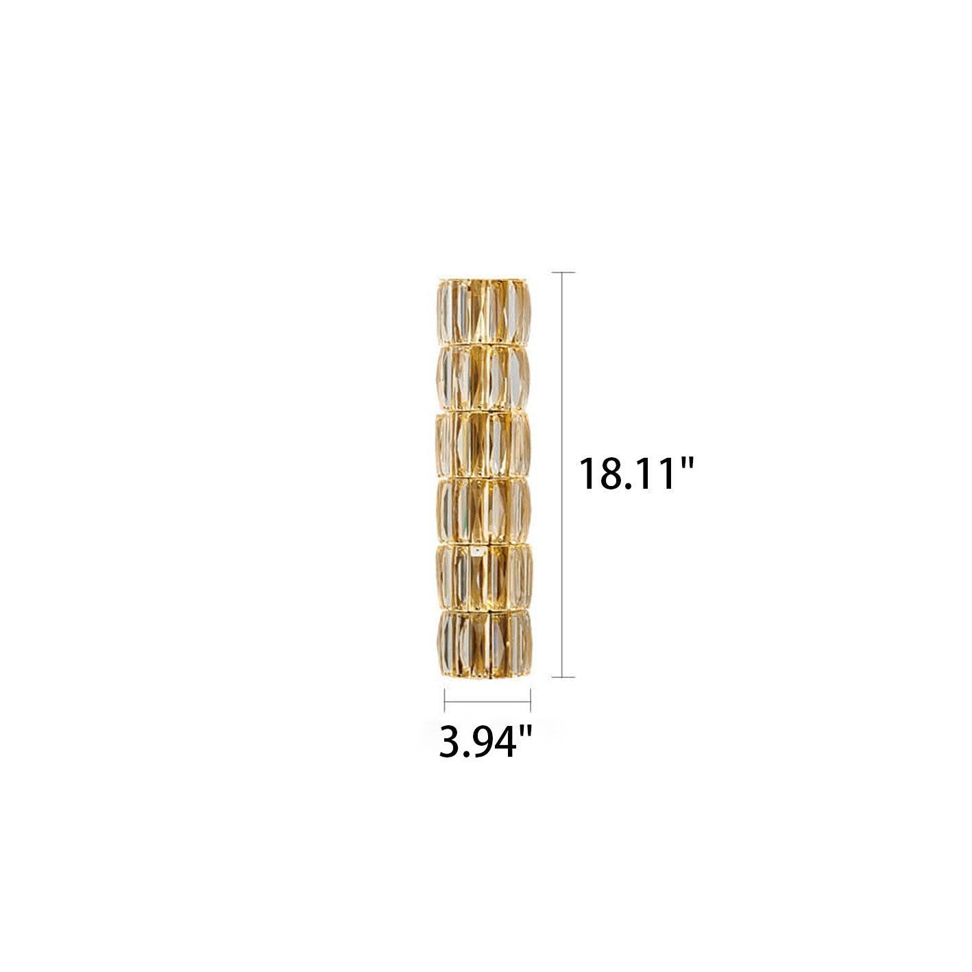 French Light Luxury Crystal Column LED Wall Sconce Lamp