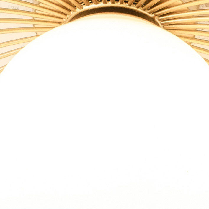 Nordic Creative Glass Straw Hat 1-Light Semi-Flush Mount Ceiling Light