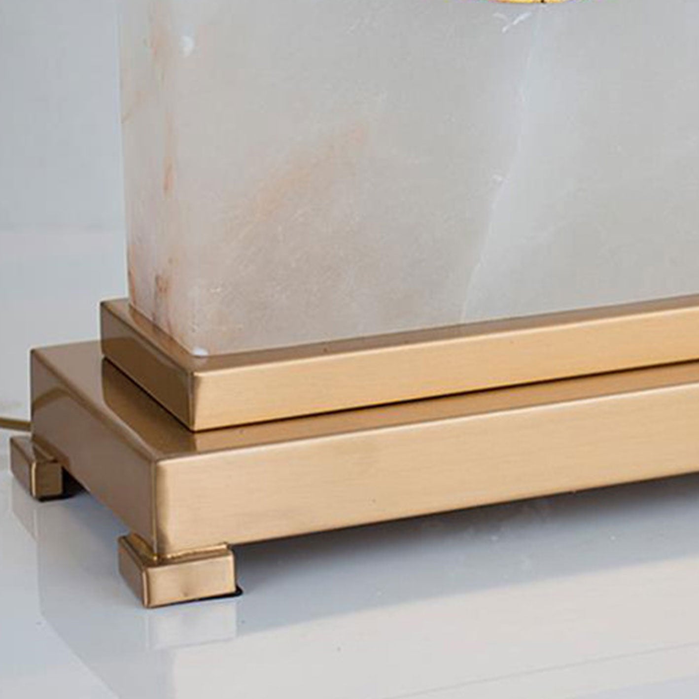 Chinese Light Luxury Lucite Copper 1-Light Table Lamp