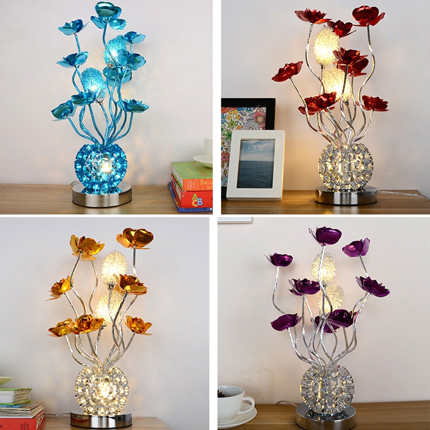 European-style Rose Aluminum LED Table Lamp