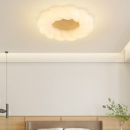 Nordic Creative Petals PE Wood Grain LED Flush Mount Ceiling Light