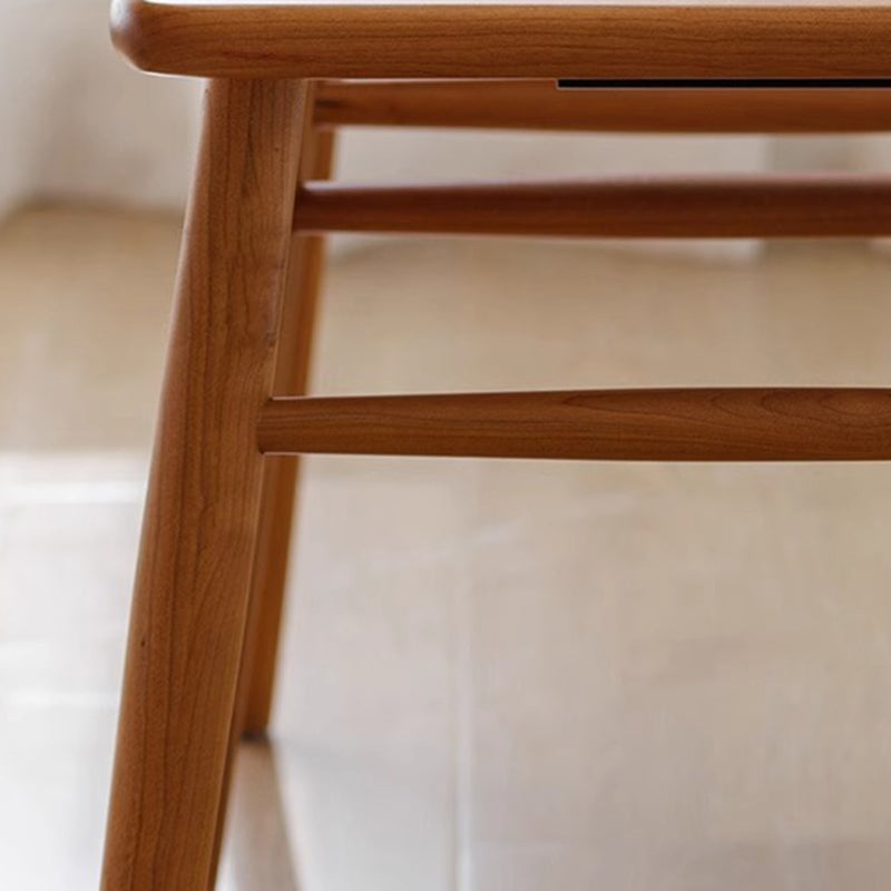 Traditional Vintage Square Cherry Wood Dining Chair Backrest For Dining Room